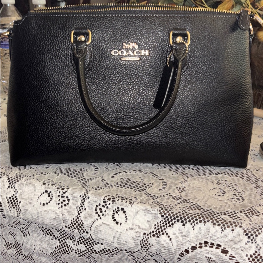 Coach 🆕 black soft pebbled leather Georgia satchel crossbody